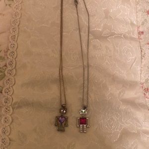 Matching Betsey Johnson robot pendants